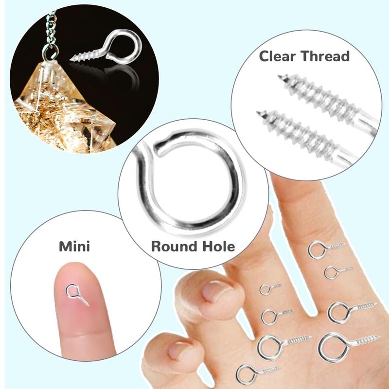Hocansen 280 Pieces 17x8mm Small Eye Shape Screw Hooks Hooks Eyelets Screw Peg for Cork Top Bottles DIY Jewelry Making (YJZ - Image 4